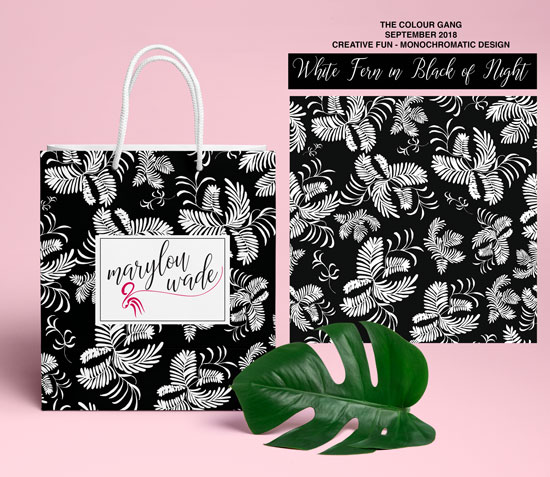 White fern in the black of night