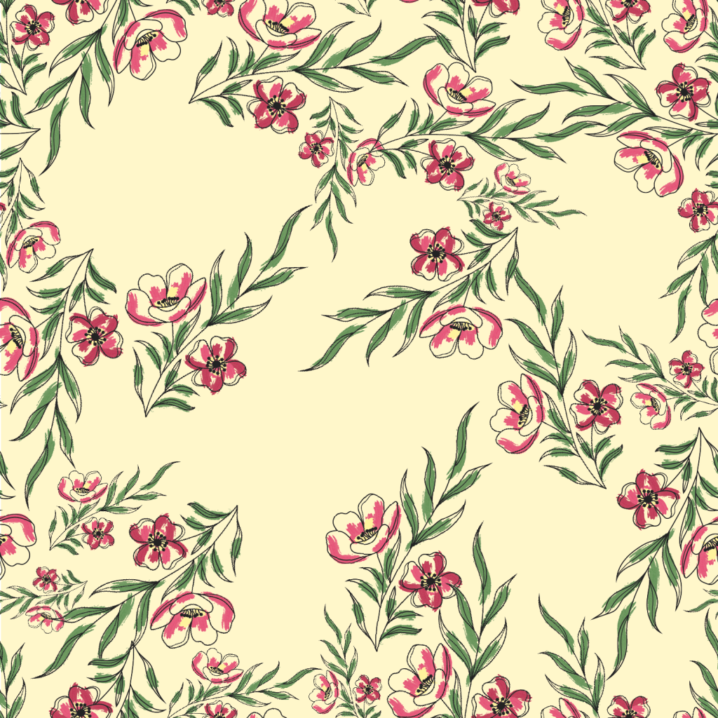 Floral print on yellow